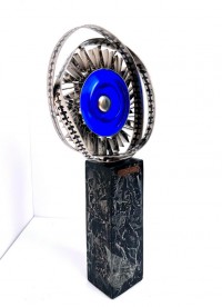 Shakil Ismail, 8 x 17 Inch, Metal Sculpture with Glass, Sculpture, AC-SKL-135